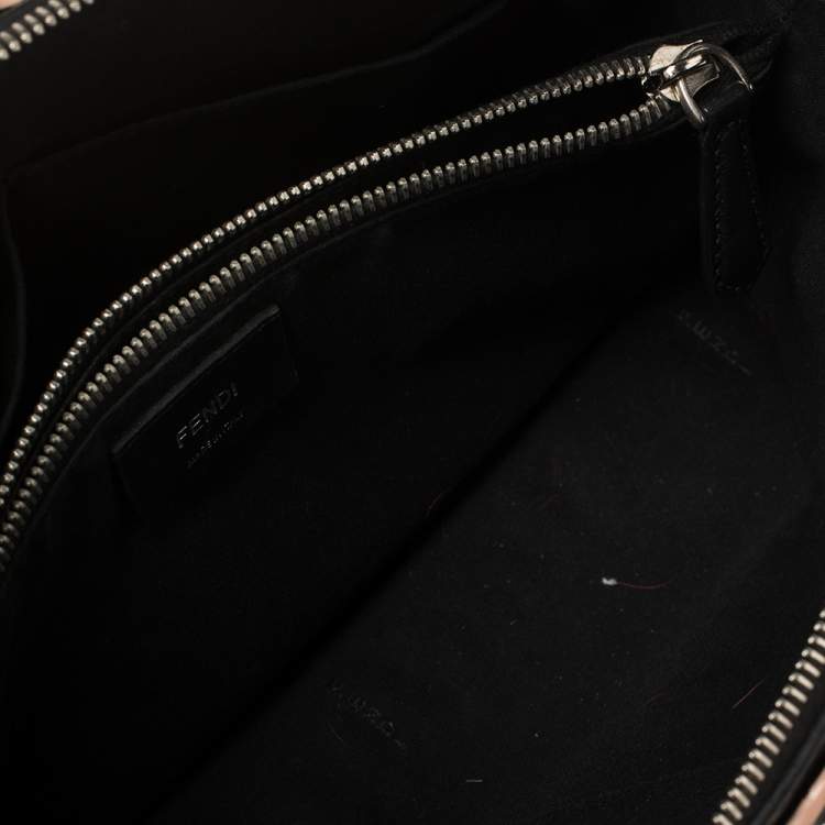 Pre Owned Fendi Black Leather Small Pearl Embellished By The Way Satchel