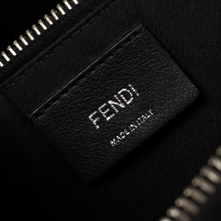 Pre Owned Fendi Black Leather Small Pearl Embellished By The Way Satchel
