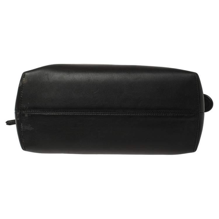 Pre Owned Fendi Black Leather Small Pearl Embellished By The Way Satchel