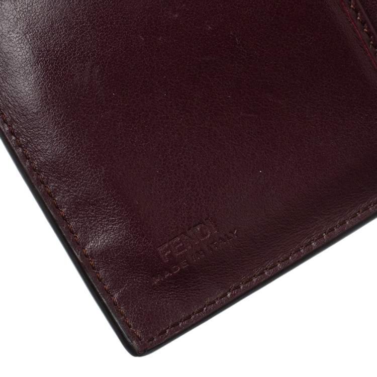 Pre Owned Fendi Burgundy Leather By The Way Wallet