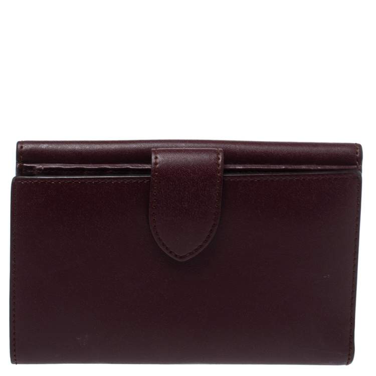 Pre Owned Fendi Burgundy Leather By The Way Wallet