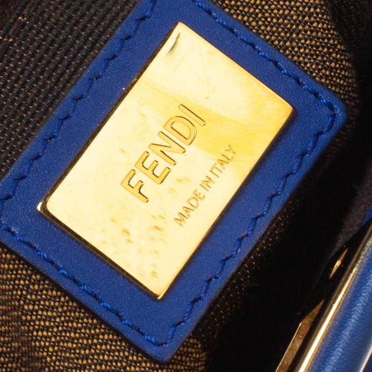 مملوكة مسبقًا Fendi Blue Leather Medium Peekaboo Top Handle Bag
