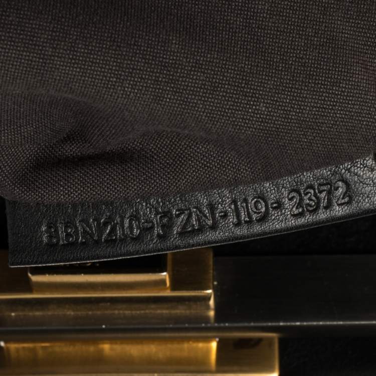 Pre Owned Fendi Black Leather Large Peekaboo Top Handle Bag