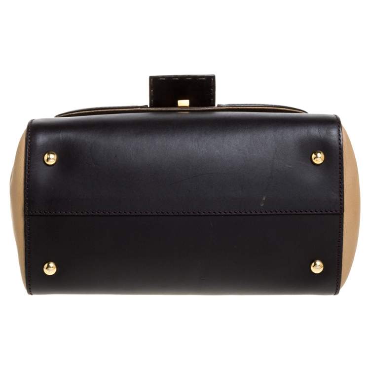 Pre Owned Fendi Tri Color Leather Silvana Top Handle Bag
