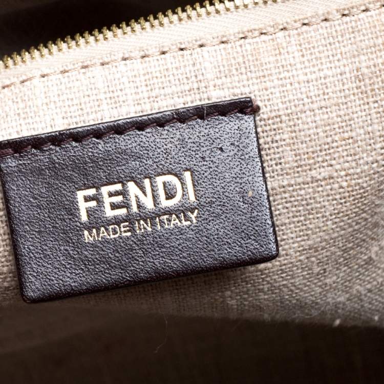 Pre Owned Fendi Tri Color Leather Silvana Top Handle Bag