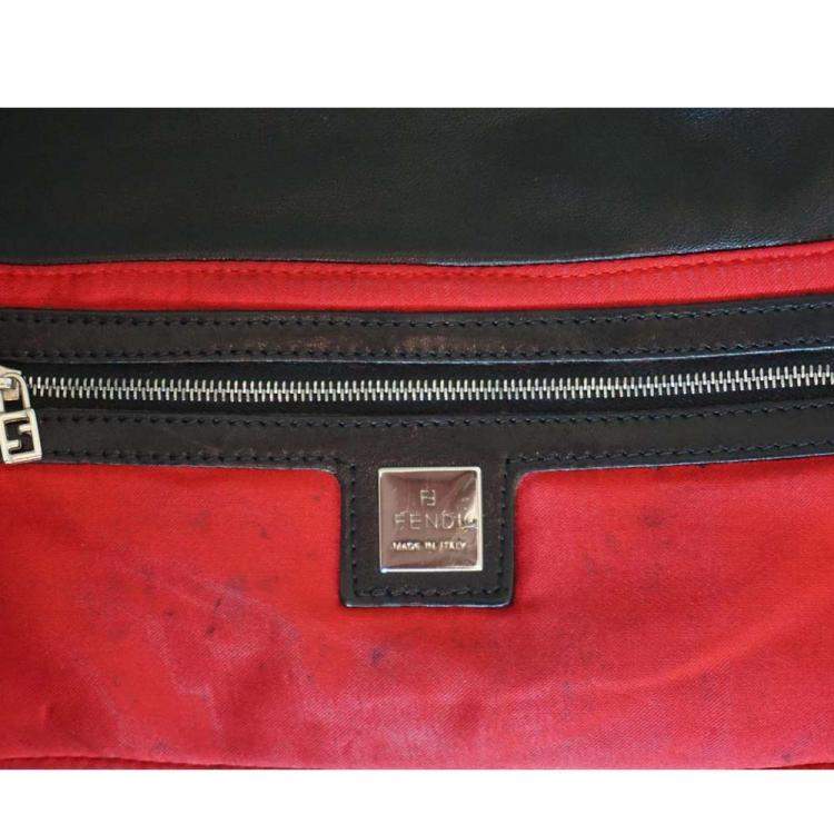 Pre Owned Fendi Black Leather Baguette Bag