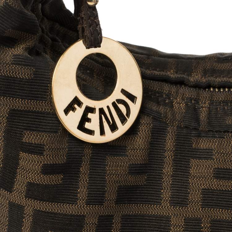 Pre Owned Fendi Tobacco Zucca Canvas and Leather Chef Chain Link Hobo