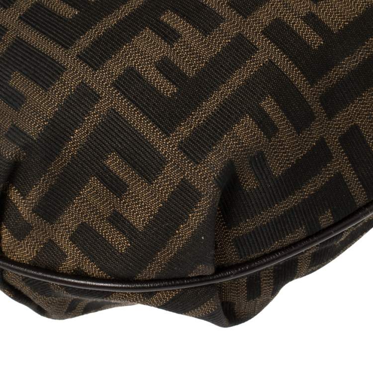 Pre Owned Fendi Tobacco Zucca Canvas and Leather Chef Chain Link Hobo