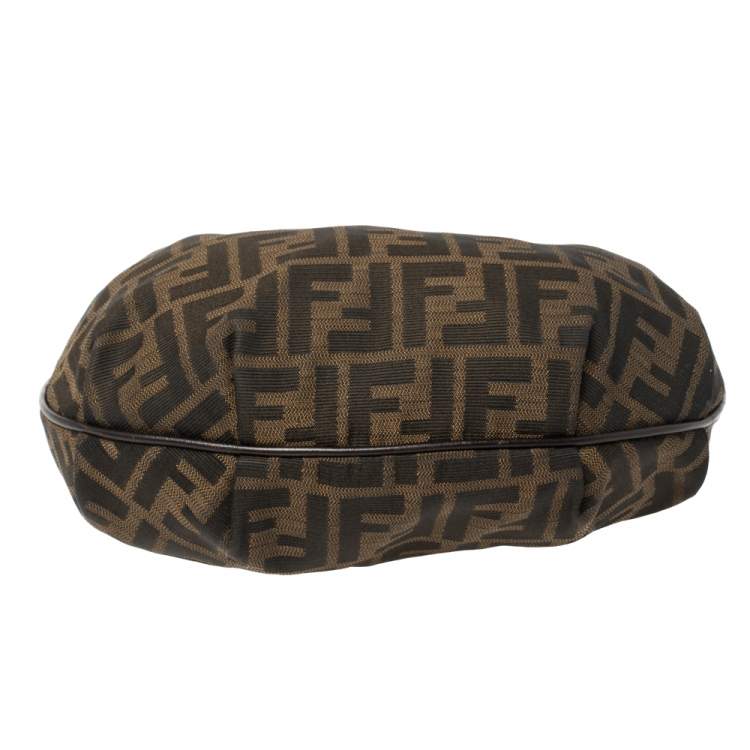 Pre Owned Fendi Tobacco Zucca Canvas and Leather Chef Chain Link Hobo