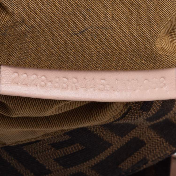 Pre Owned Fendi Tobacco Zucca Canvas and Leather Trim Small Chef Shoulder Bag