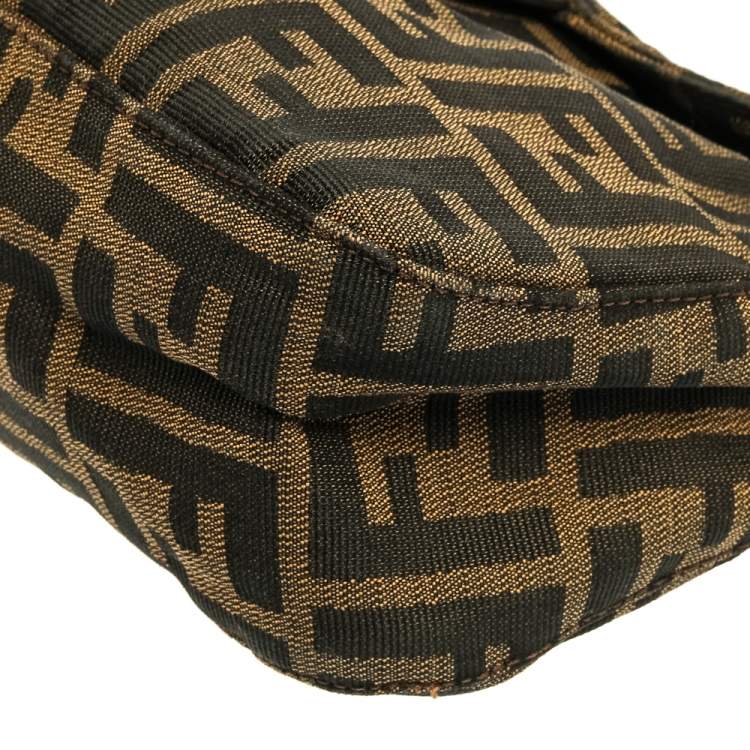 Pre Owned Fendi Tobacco Zucca Canvas And Leather Mama Baguette Bag