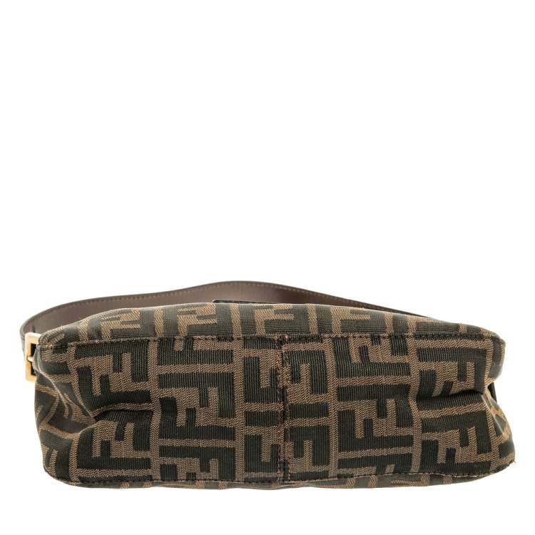 Pre Owned Fendi Tobacco Zucca Canvas And Leather Mama Baguette Bag