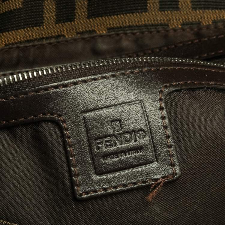 Pre Owned Fendi Tobacco Zucca Canvas And Leather Mama Baguette Bag