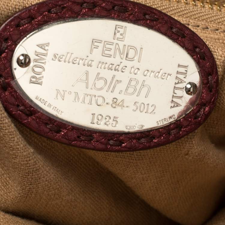 Pre Owned Fendi Burgundy Selleria Leather Large Peekaboo Top Handle Bag