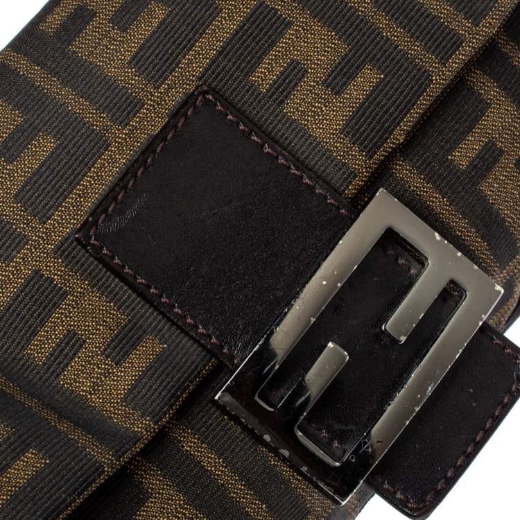 Pre Owned Fendi Tobacco Zucca Canvas and Leather Mama Baguette Bag