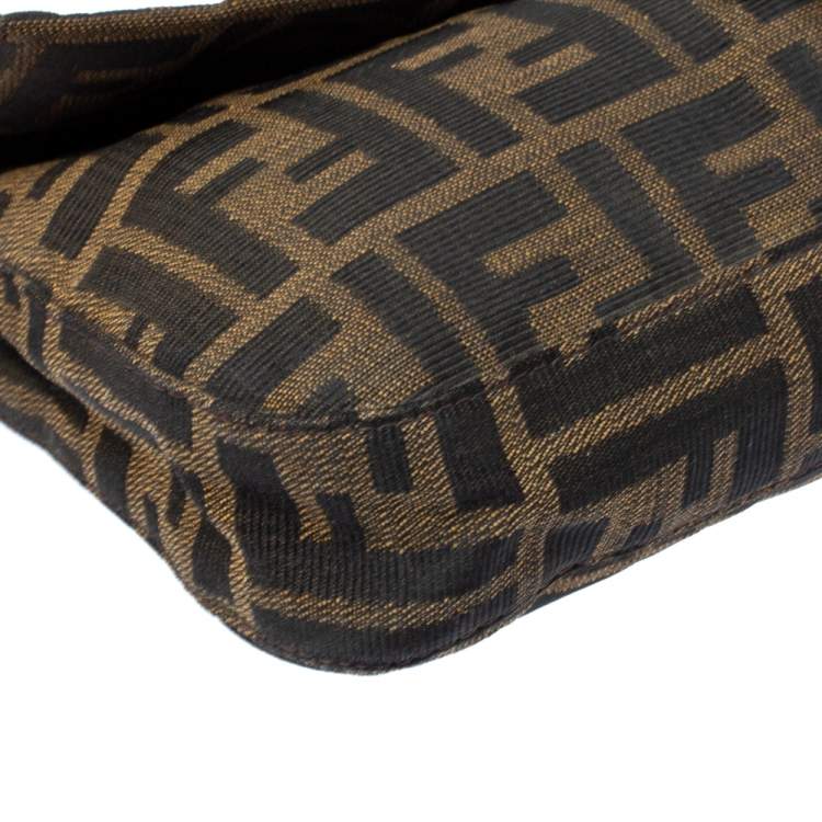 Pre Owned Fendi Tobacco Zucca Canvas and Leather Mama Baguette Bag