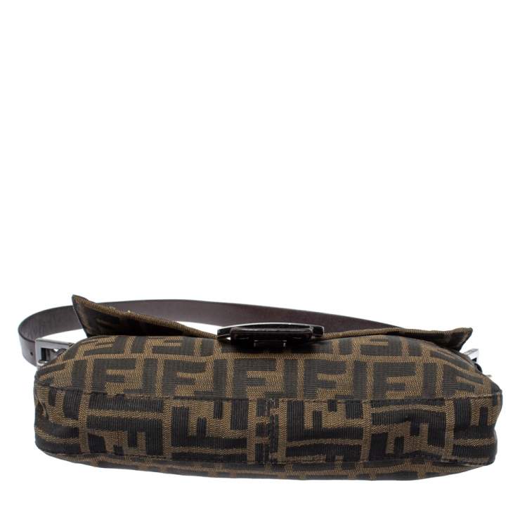 Pre Owned Fendi Tobacco Zucca Canvas and Leather Mama Baguette Bag