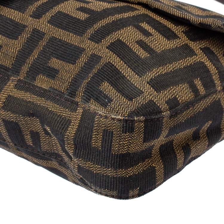 Pre Owned Fendi Tobacco Zucca Canvas and Leather Mama Baguette Bag