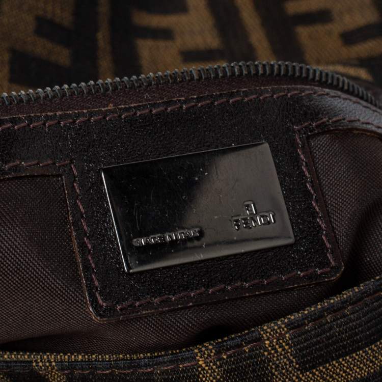 Pre Owned Fendi Tobacco Zucca Canvas and Leather Mama Baguette Bag