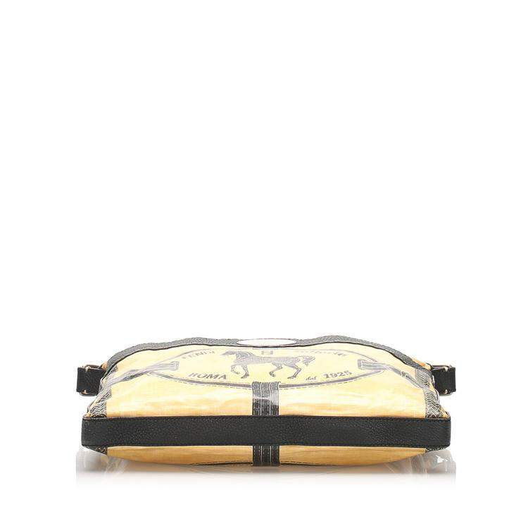 Pre Owned Fendi Beige Canvas Selleria Borghese Crossbody Bag