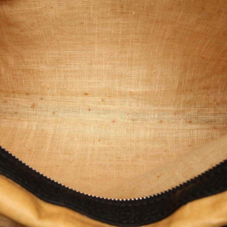 Pre Owned Fendi Beige Canvas Selleria Borghese Crossbody Bag