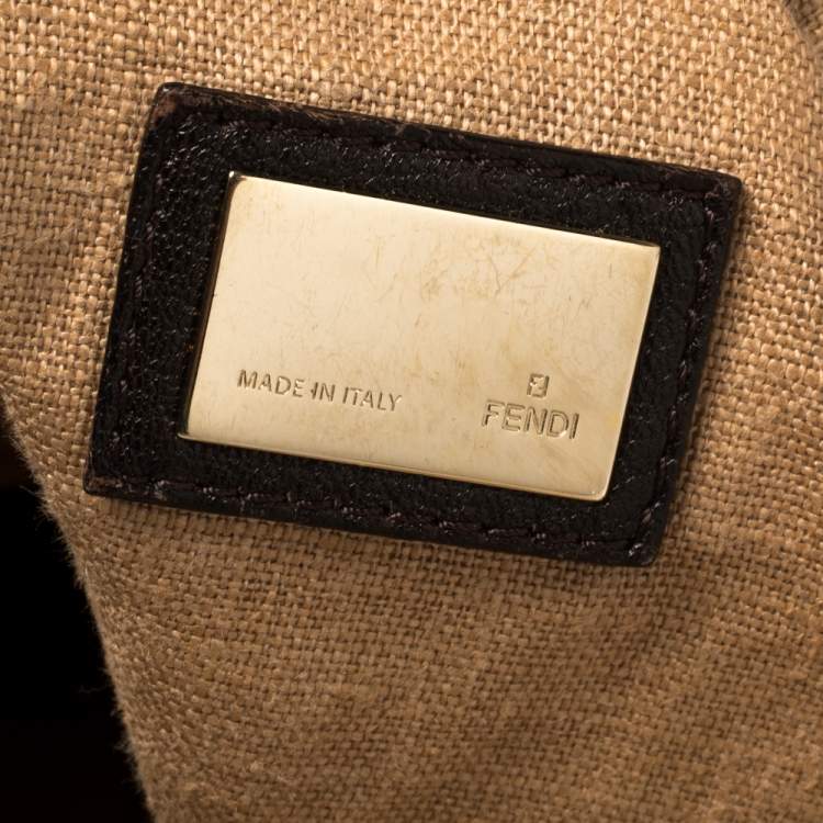 Pre Owned Fendi Tobacco Zucca Canvas and Leather Spy Bag