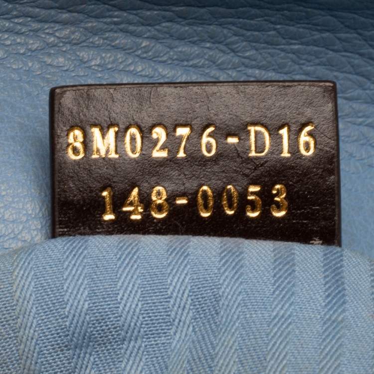 Pre Owned Fendi Blue Leather Fendista Chain Shoulder Bag