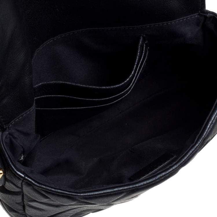 Pre Owned Fendi Black Zucca Embossed Leather Baguette Bag