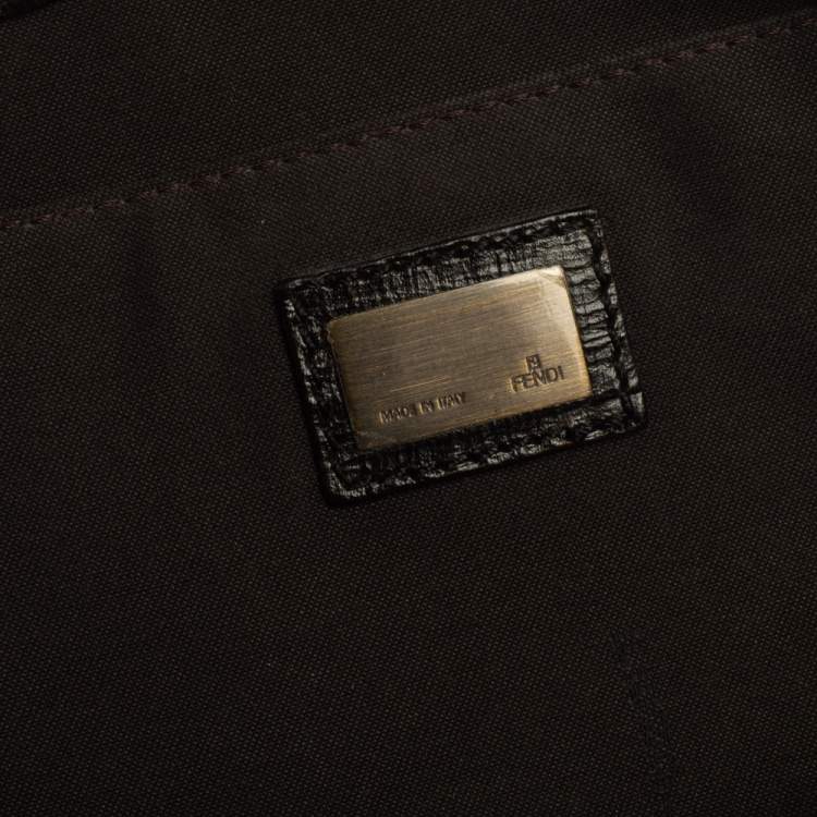 Pre Owned Fendi Tobbaco Zucca Canvas and Leather B Bis Shoulder Bag