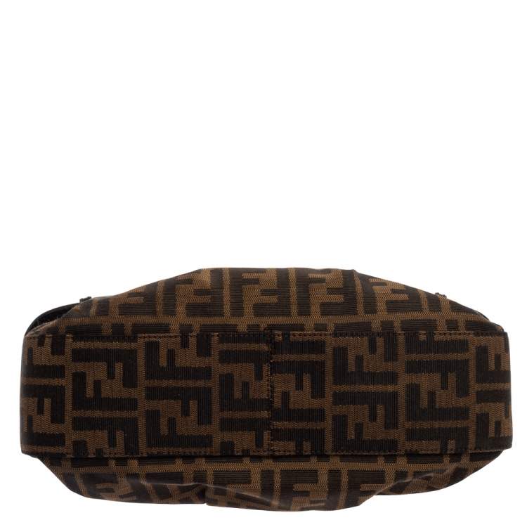 Pre Owned Fendi Tobbaco Zucca Canvas and Leather B Bis Shoulder Bag