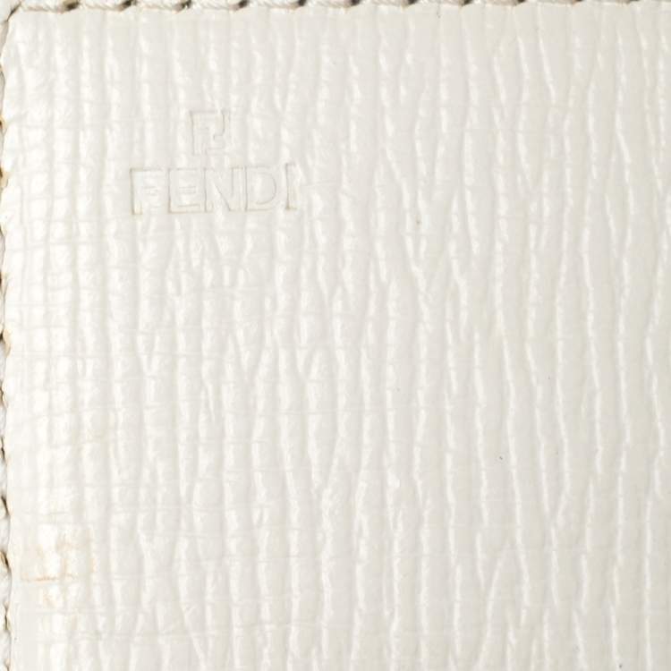 Pre Owned Fendi White Multicolor FF Logo Coated Canvas Long Flap Wallet