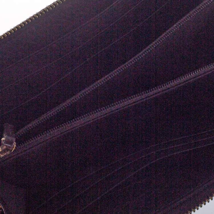 Pre Owned Fendi Tobacco Zucca Canvas and Leather Zip Around Wallet