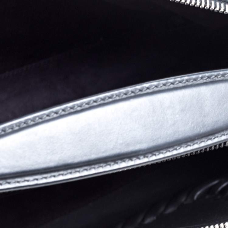 Pre Owned Fendi Black Leather Whipstitch Dotcom Top Handle Bag
