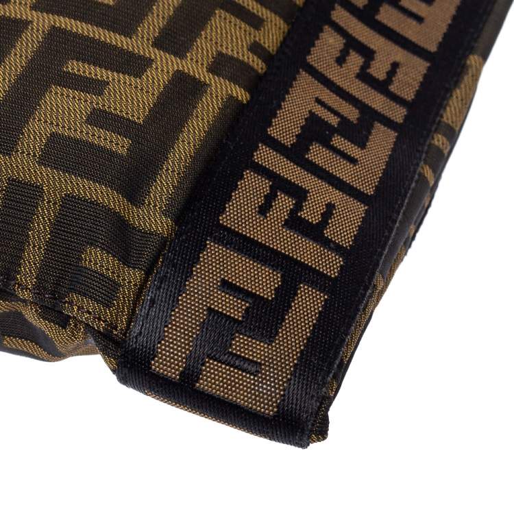 Pre Owned Fendi Tobacco Zucca Canvas Flat Messenger Bag