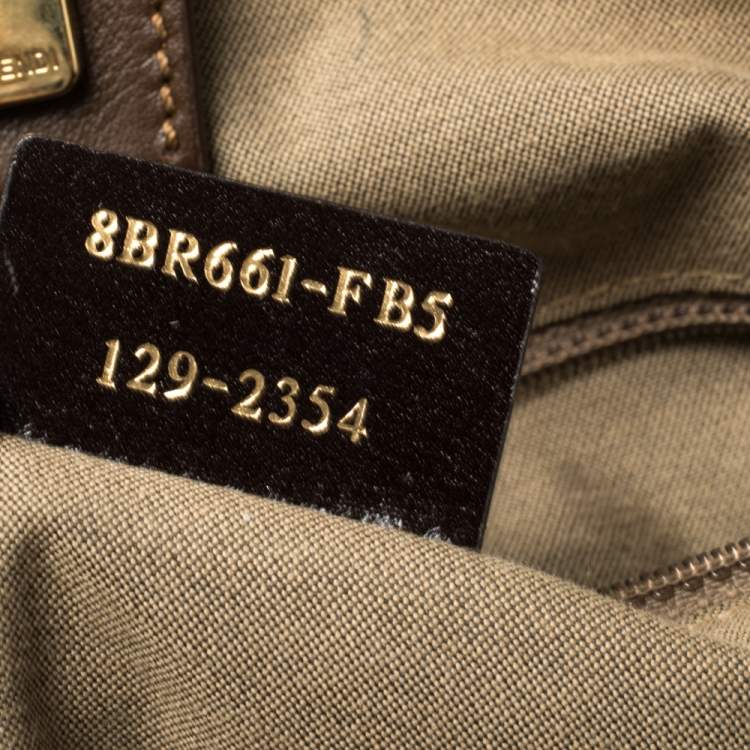 Pre Owned Fendi Brown Zucchino Coated Canvas and Leather Chiusura Tote