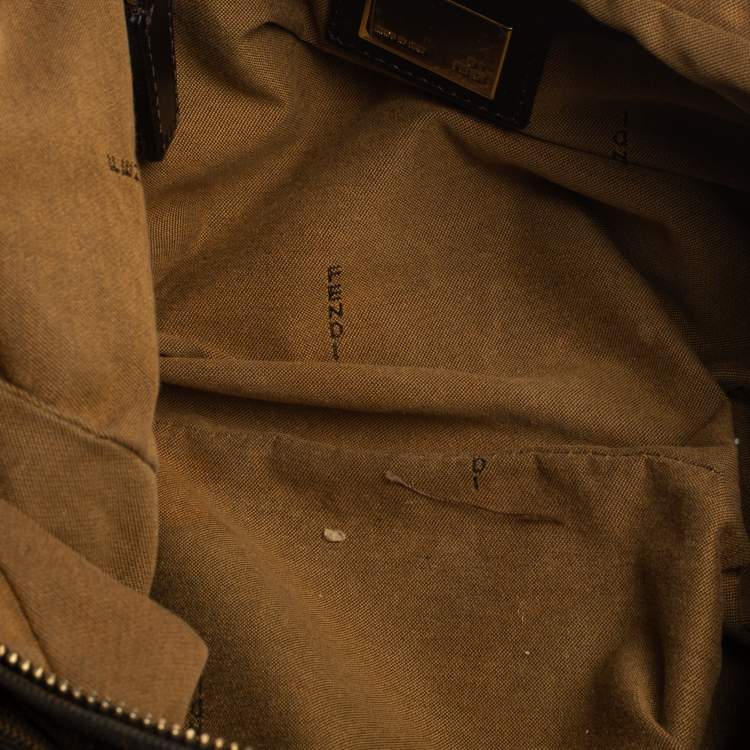 Pre Owned Fendi Tobacco Zucca Canvas and Leather Large Chef Chain Hobo