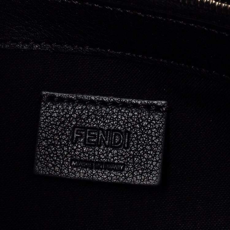 Pre Owned Fendi Beige/Black Leather Envelope Continental Wallet