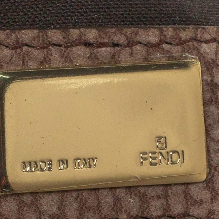 Pre Owned Fendi Brown Zucca Canvas and Textured Leather Sweety Sweet Baguette Bag