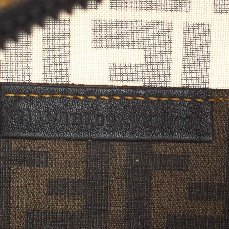 Pre Owned Fendi Tobacco Zucca Mesh and Coated Canvas Bauletto Boston Bag