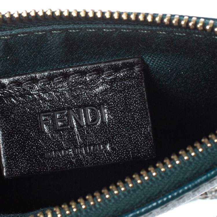 Pre Owned Fendi Crayons Saffiano Leather Monster Crystal Tooth Key Case