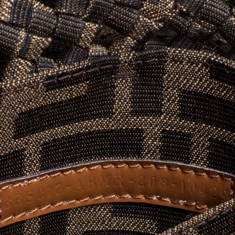 Pre Owned Fendi Jacquard Fabric Interlace Mini Baguette Bag