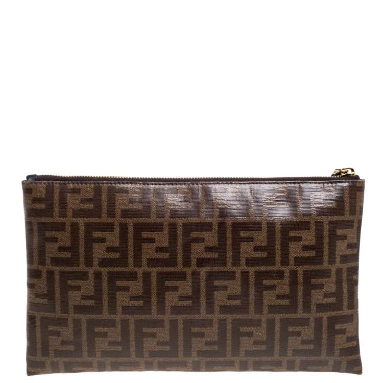 Pre Owned Fendi Coated Canvas FFreedom Pouch Bag