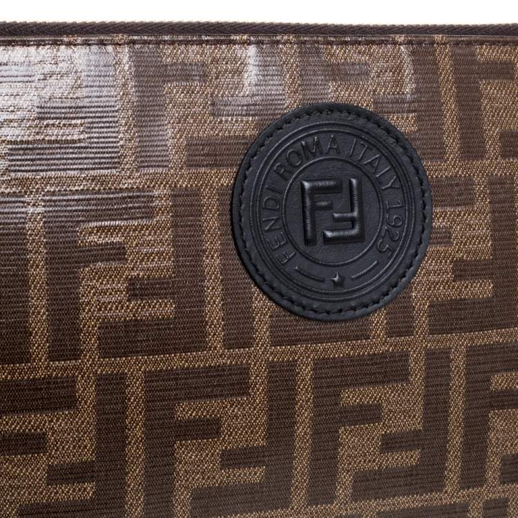 Pre Owned Fendi Coated Canvas FFreedom Pouch Bag