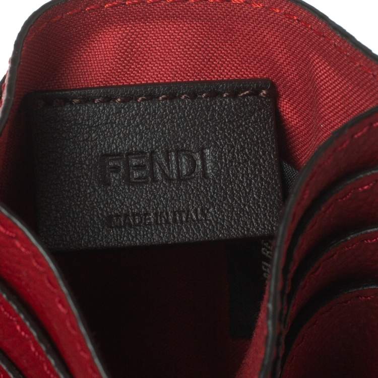 Pre Owned Fendi Red Leather F is Fendi Card Holder