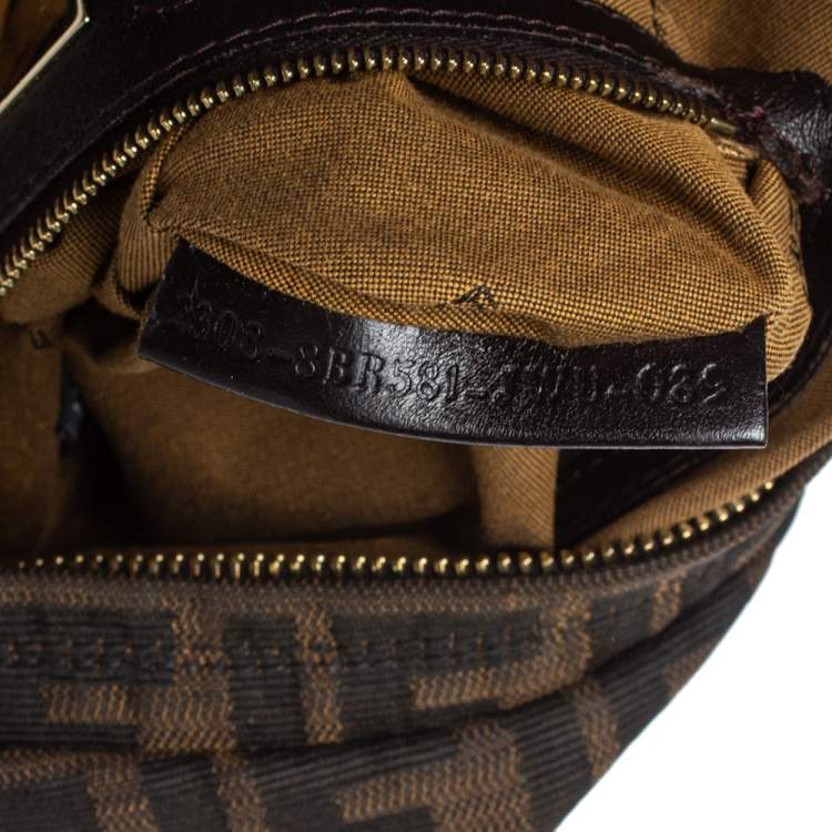 Pre Owned Fendi Tobacco Zucca Canvas Chef Chain Hobo