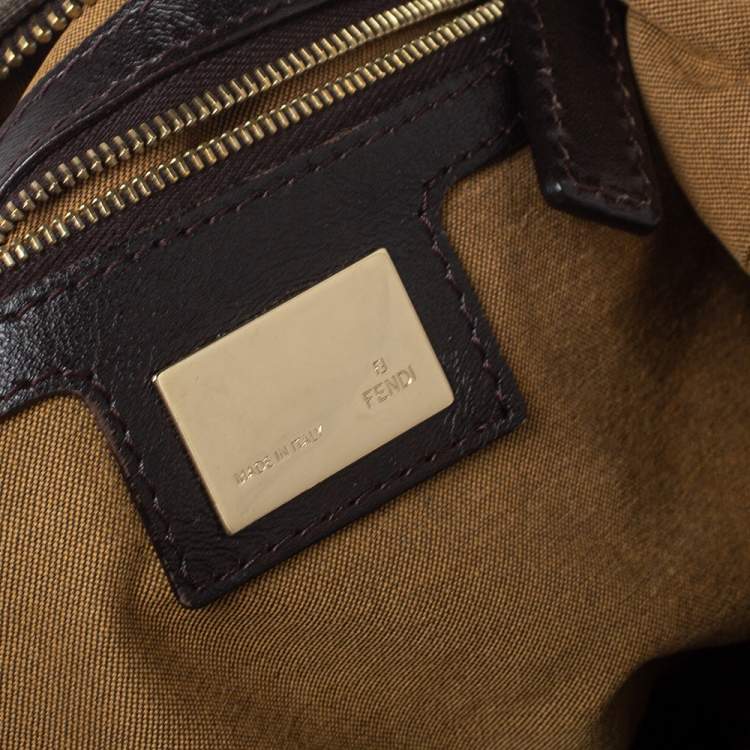 Pre Owned Fendi Tobacco Zucca Canvas Chef Chain Hobo