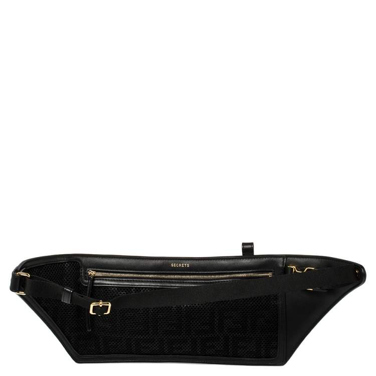 Pre Owned Fendi Black Leather Belt Bag
