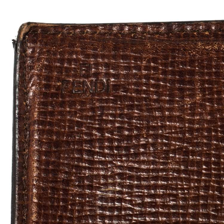 Pre Owned Fendi Tobacco Zucca Coated Canvas Continental Wallet