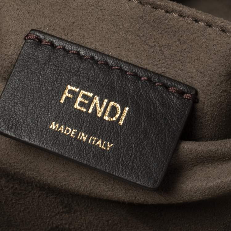 Pre Owned Fendi Brown/Black Zucca Coated Canvas and Leather Mon Tresor Bucket Bag