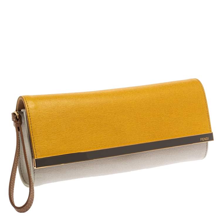 مملوكة مسبقًا Fendi Multicolor Leather Rush Wristlet Clutch